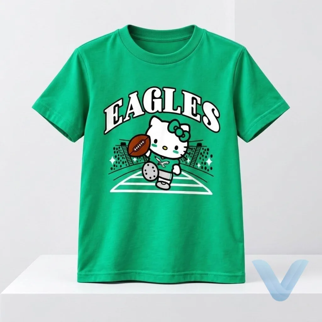 2026 Philadelphia Eagles Hello Kitty Green Shirt gift shirts hoodie sweatshirt 2026 Philadelphia Eagles Hello Kitty Green Shirt gift shirts hoodie sweatshirt – image 4 of 4
