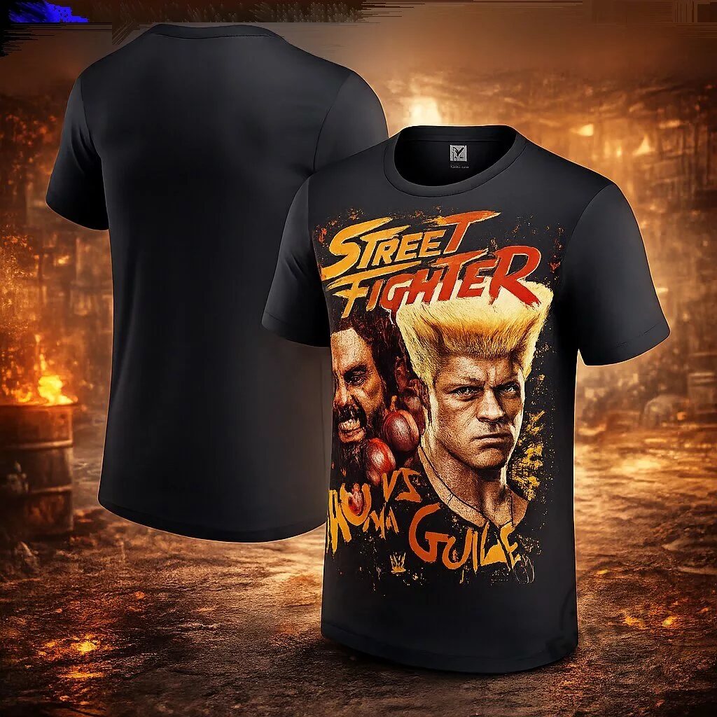 WWE x Street Fighter Collection Graphic Shirt 2 WWE x Street Fighter Collection Graphic Shirt product image showing design and details