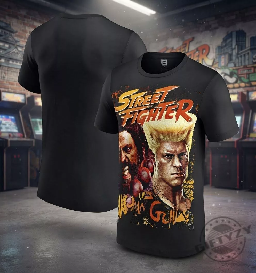 WWE x Street Fighter Collection Graphic Shirt 3 WWE x Street Fighter Collection Graphic Shirt product image showing design and details