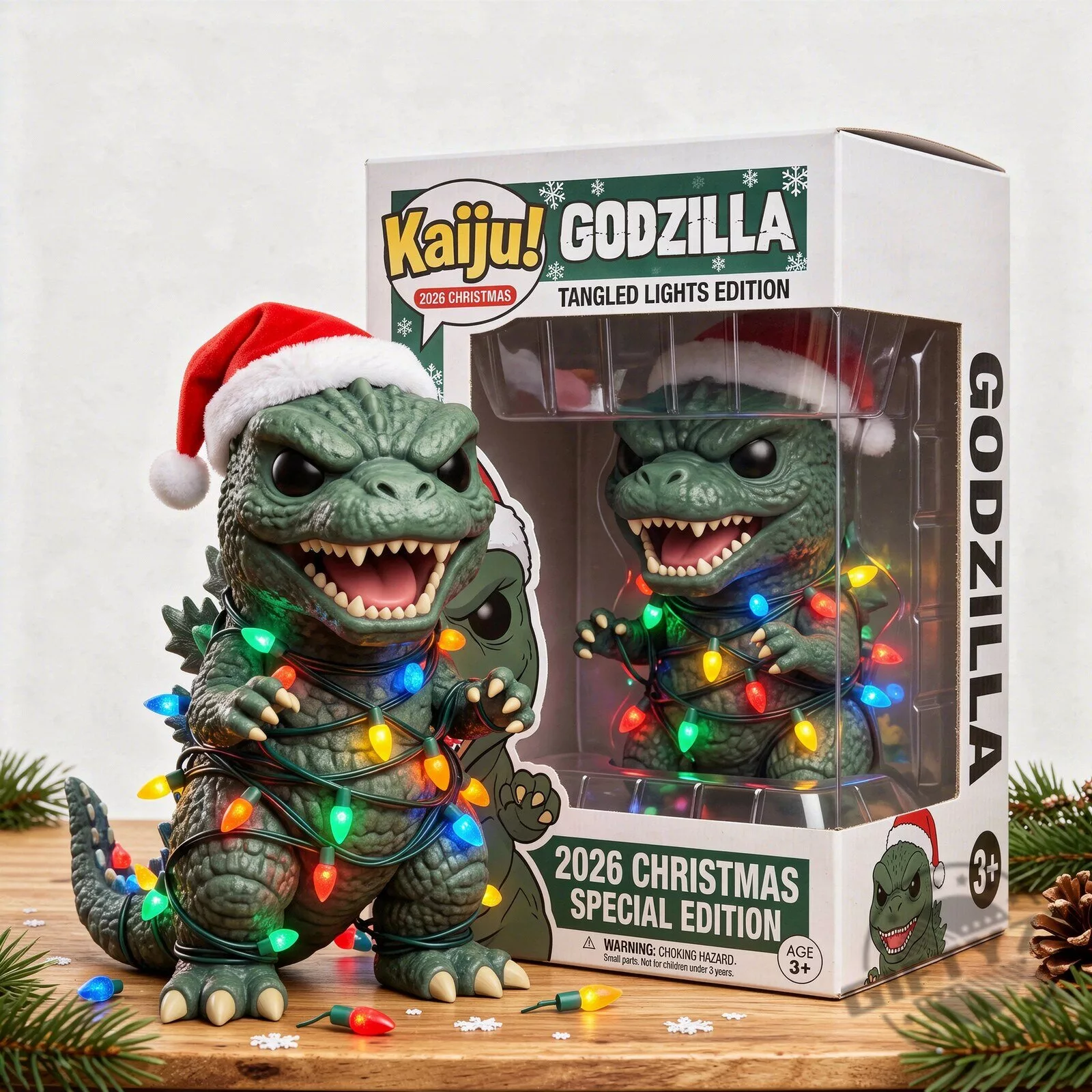 Christmas themed Godzilla figure 2 Christmas themed Godzilla figure