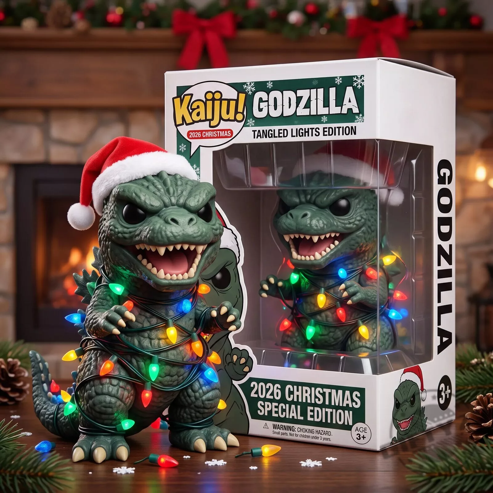 Christmas themed Godzilla figure 3 Christmas themed Godzilla figure
