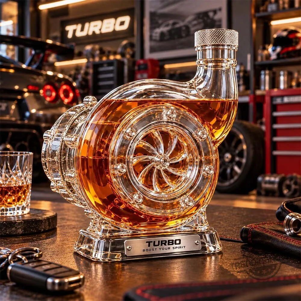 Turbocharger Engine Turbo Liquor Dispenser Whiskey Bottle Decanter 3 Turbocharger Engine Turbo Liquor Dispenser Whiskey Bottle Decanter