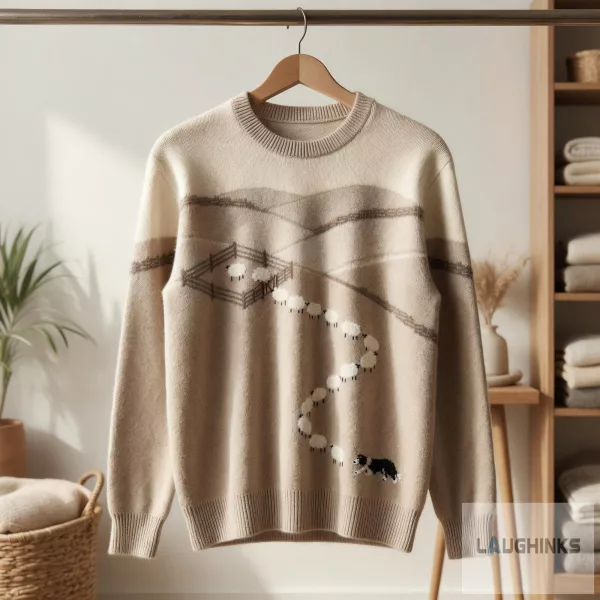 Sheep Farm Herding Dog Ugly Christmas Sweater