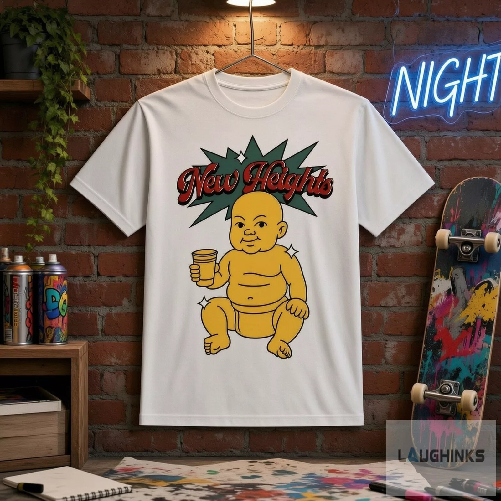 Jason Kelce Worn New Heights Podcast Graphic T Shirt 5 Jason Kelce Worn New Heights Podcast Graphic T Shirt