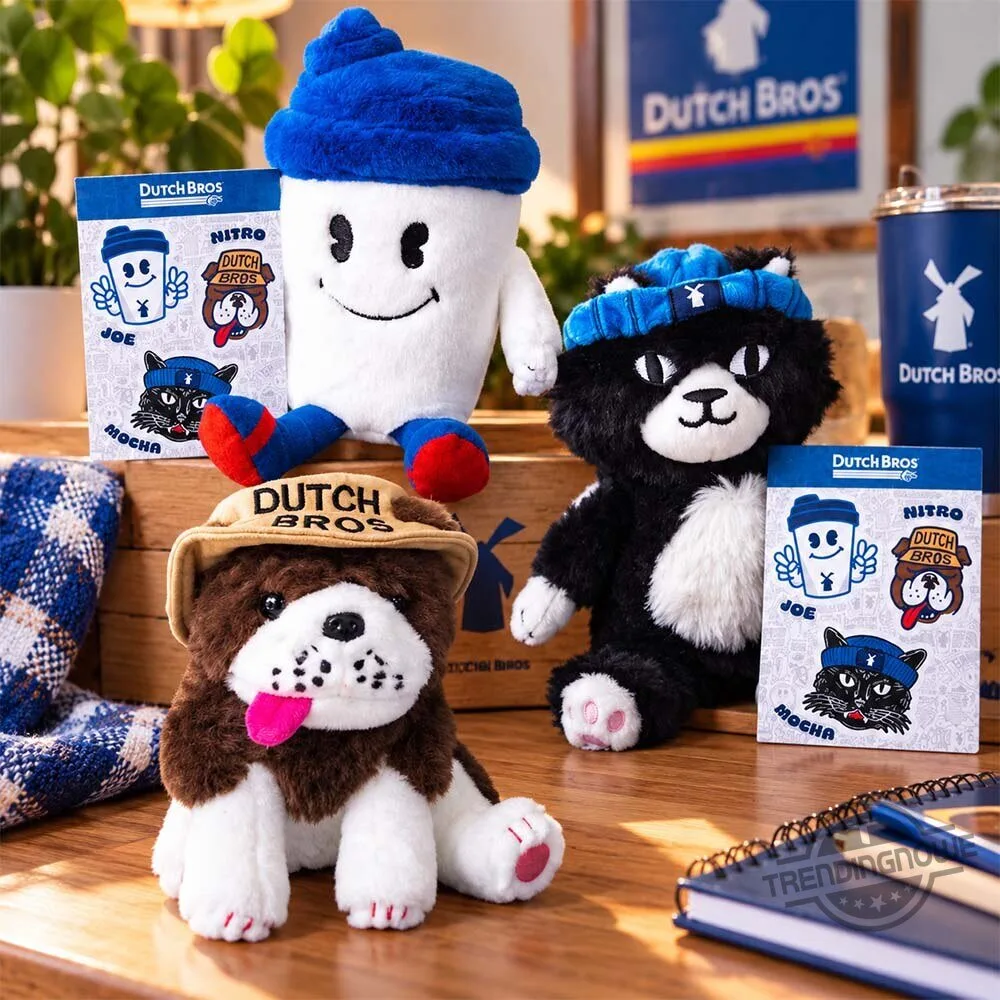 Dutch Bros Coffee Joe Cup Nitro Dog Mocha Cat Plush Collection 3 Dutch Bros Coffee Joe Cup Nitro Dog Mocha Cat Plush Collection