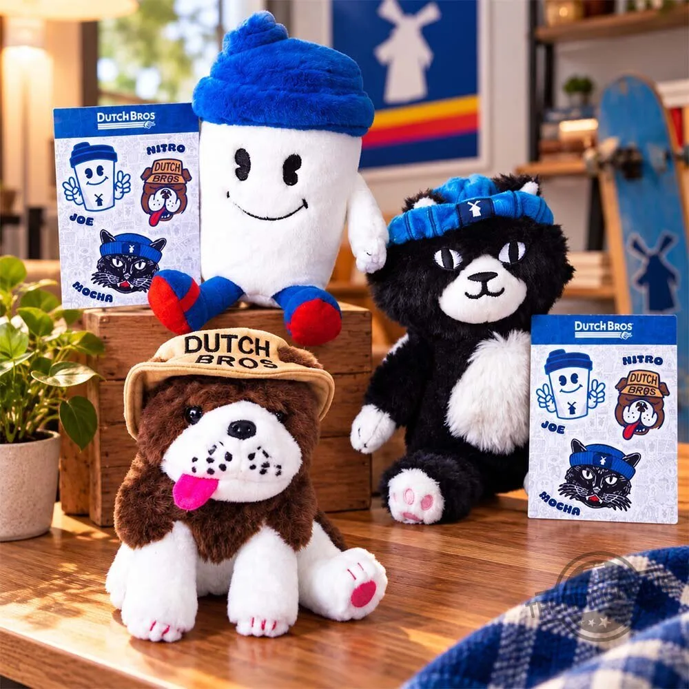 Dutch Bros Coffee Joe Cup Nitro Dog Mocha Cat Plush Collection 7 Dutch Bros Coffee Joe Cup Nitro Dog Mocha Cat Plush Collection