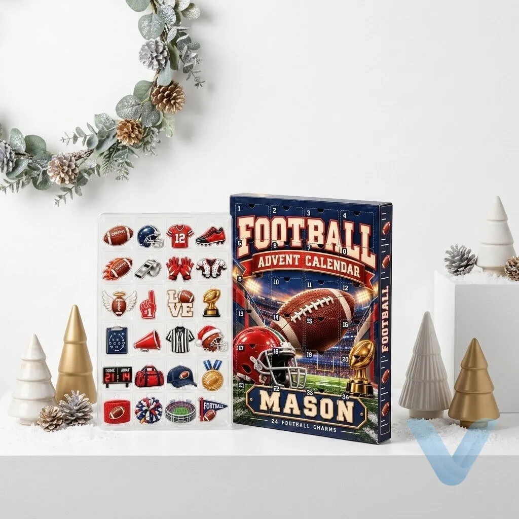Custom Football Advent Calendar 2026, Personalized 24 Day Christmas Countdown, American Football Charms, Sports Fan Gift for Kids 8 Custom Football Advent Calendar 2026, Personalized 24 Day Christmas Countdown, American Football Charms, Sports Fan Gift for Kids