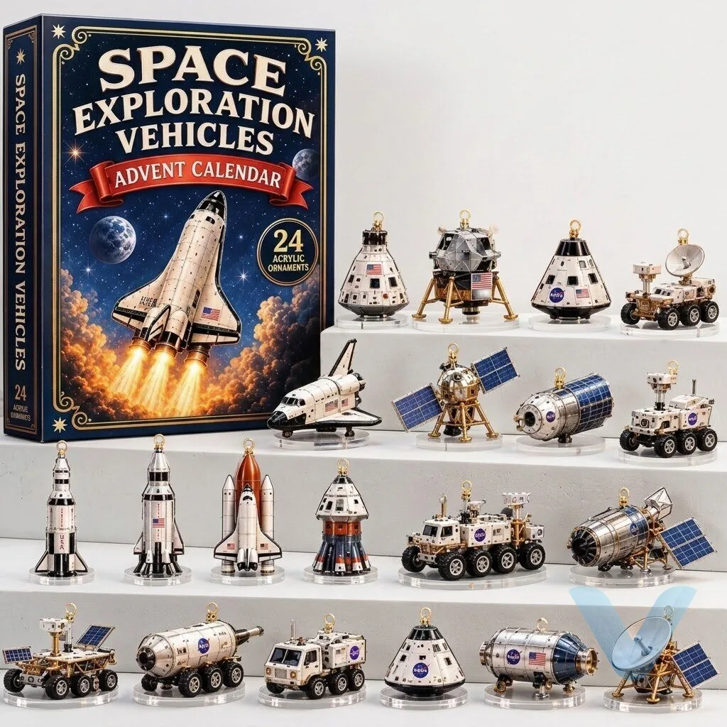 Space Exploration Vehicles Advent Calendar 2026, 24 Acrylic Space Ornaments,Rocket Shuttle NASA Inspired Christmas Countdown, Astronaut Gift 8 Space Exploration Vehicles Advent Calendar 2026, 24 Acrylic Space Ornaments,Rocket Shuttle NASA Inspired Christmas Countdown, Astronaut Gift