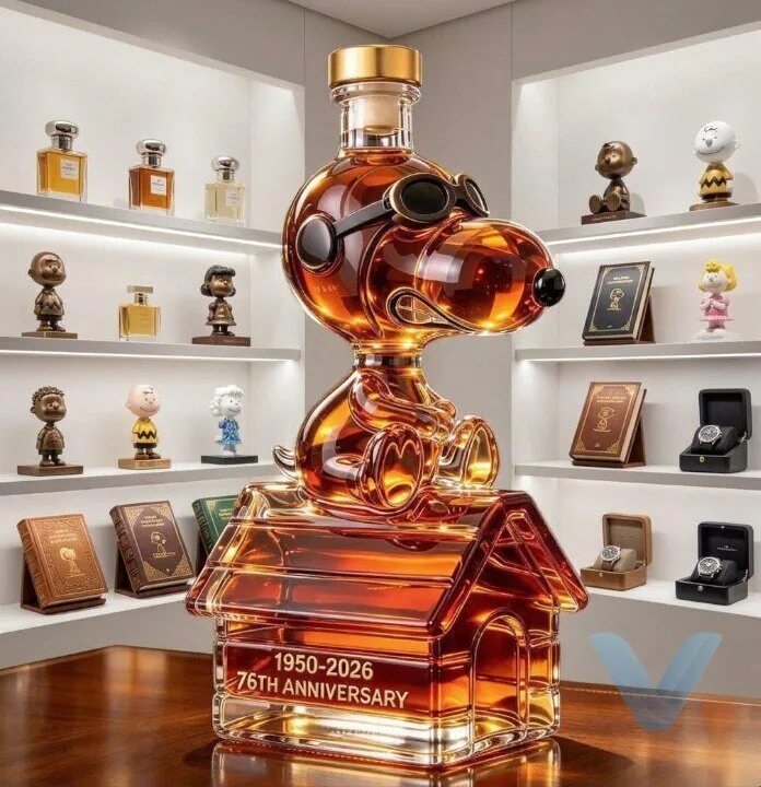 Peanuts Snoopy Doghouse Whisky Decanter, Cartoon Character Glass Liquor Bottle, Home Bar Display Enthusiasts, Gift for Whiskey & Cartoon Lovers 4 Peanuts Snoopy Doghouse Whisky Decanter, Cartoon Character Glass Liquor Bottle, Home Bar Display Enthusiasts, Gift for Whiskey & Cartoon Lovers
