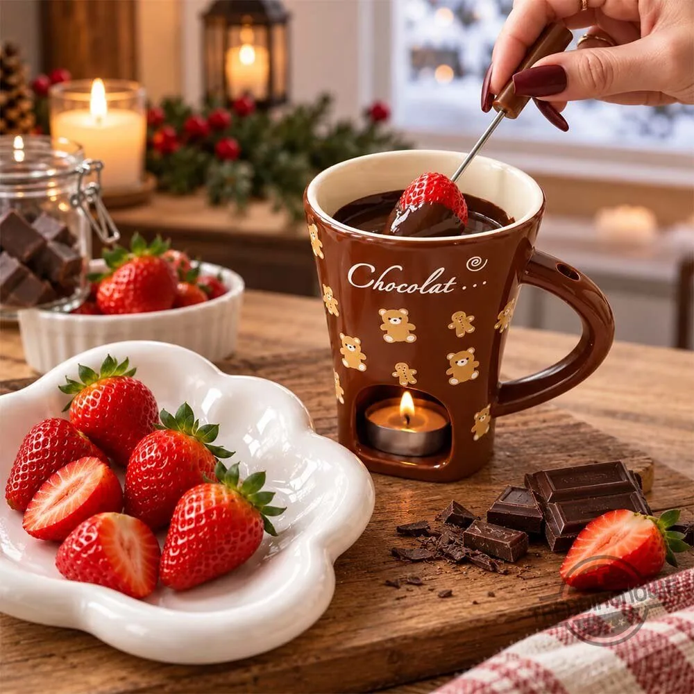 Meltanddip Christmas Teddy Bear Chocolate Fondue Mug