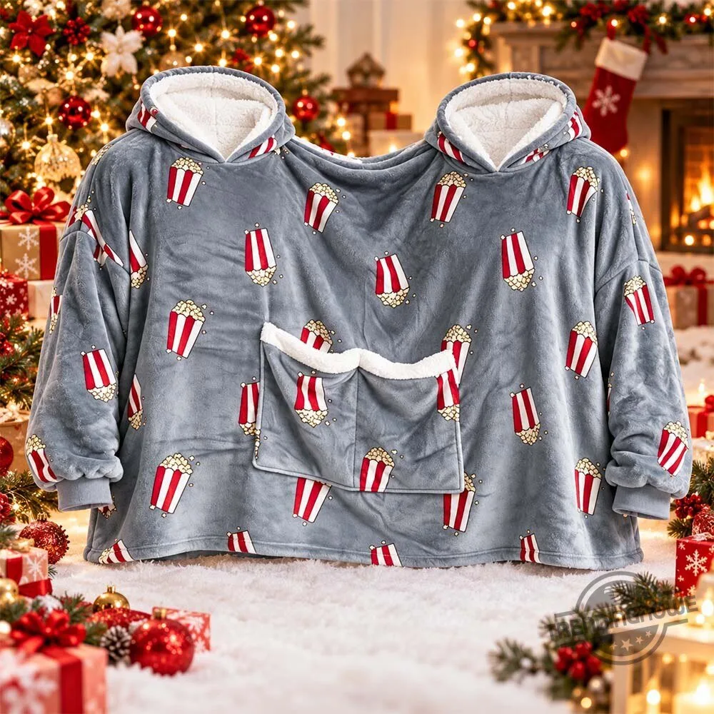 Twintails Popcorn Double Hoodie 2 Person Oversized Blanket Hoodie For Couples 6 Twintails Popcorn Double Hoodie 2 Person Oversized Blanket Hoodie For Couples