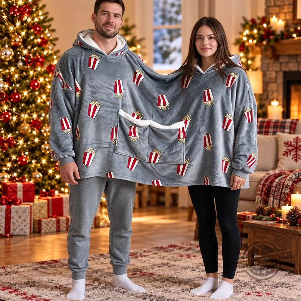 Twintails Popcorn Double Hoodie 2 Person Oversized Blanket Hoodie For Couples 7 Twintails Popcorn Double Hoodie 2 Person Oversized Blanket Hoodie For Couples