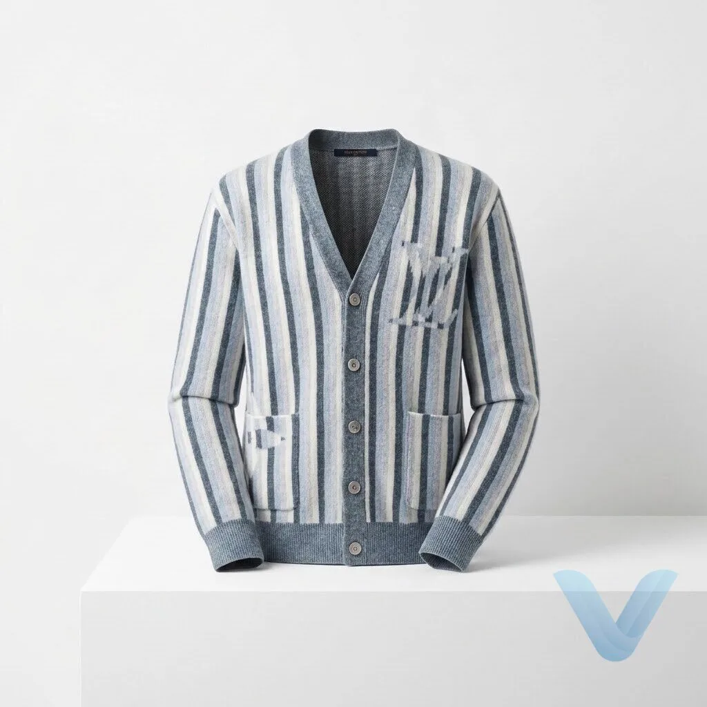 Jeopardy Ryan Gosling March 2026 Louis Vuitton Striped Jacquard Cardigan sweater 6 Jeopardy Ryan Gosling March 2026 Louis Vuitton Striped Jacquard Cardigan shirt