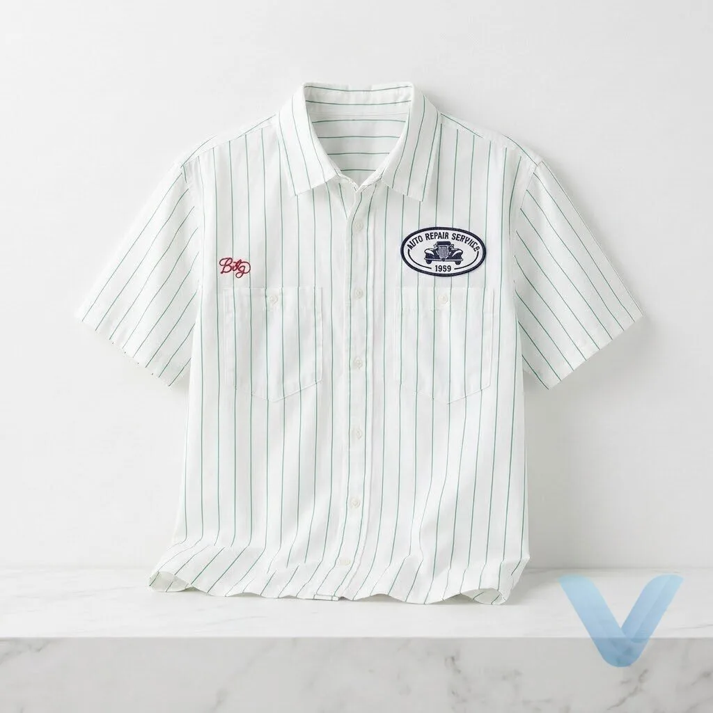 Hollywood Arts He Sang She Sang BDG Stripe Short Sleeve Mechanic Shirt hawaiian shirt 1 Hollywood Arts He Sang She Sang BDG Stripe Short Sleeve Mechanic Shirt hawaiian shirt