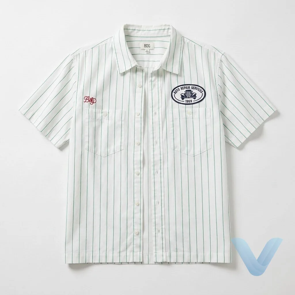 Hollywood Arts He Sang She Sang BDG Stripe Short Sleeve Mechanic Shirt hawaiian shirt 8 Hollywood Arts He Sang She Sang BDG Stripe Short Sleeve Mechanic Shirt hawaiian shirt