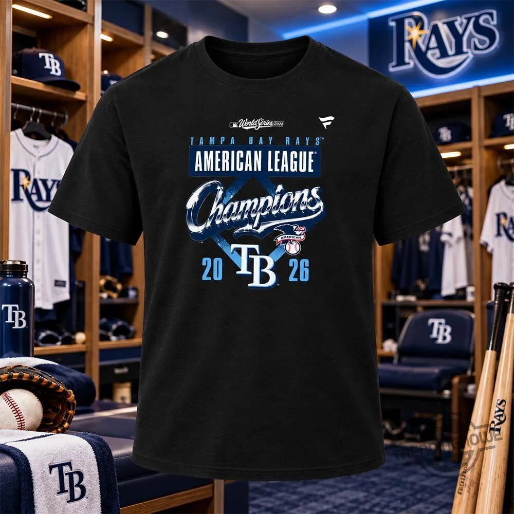 Tampa Bay Rays 2026 AL Champions Locker Room Shirt 9 Tampa Bay Rays 2026 AL Champions Locker Room Shirt