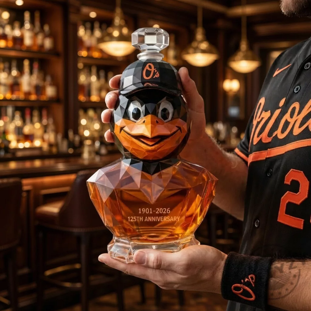 Baltimore Orioles MLB Baseball 125th Anniversary 3D Whiskey Decanter