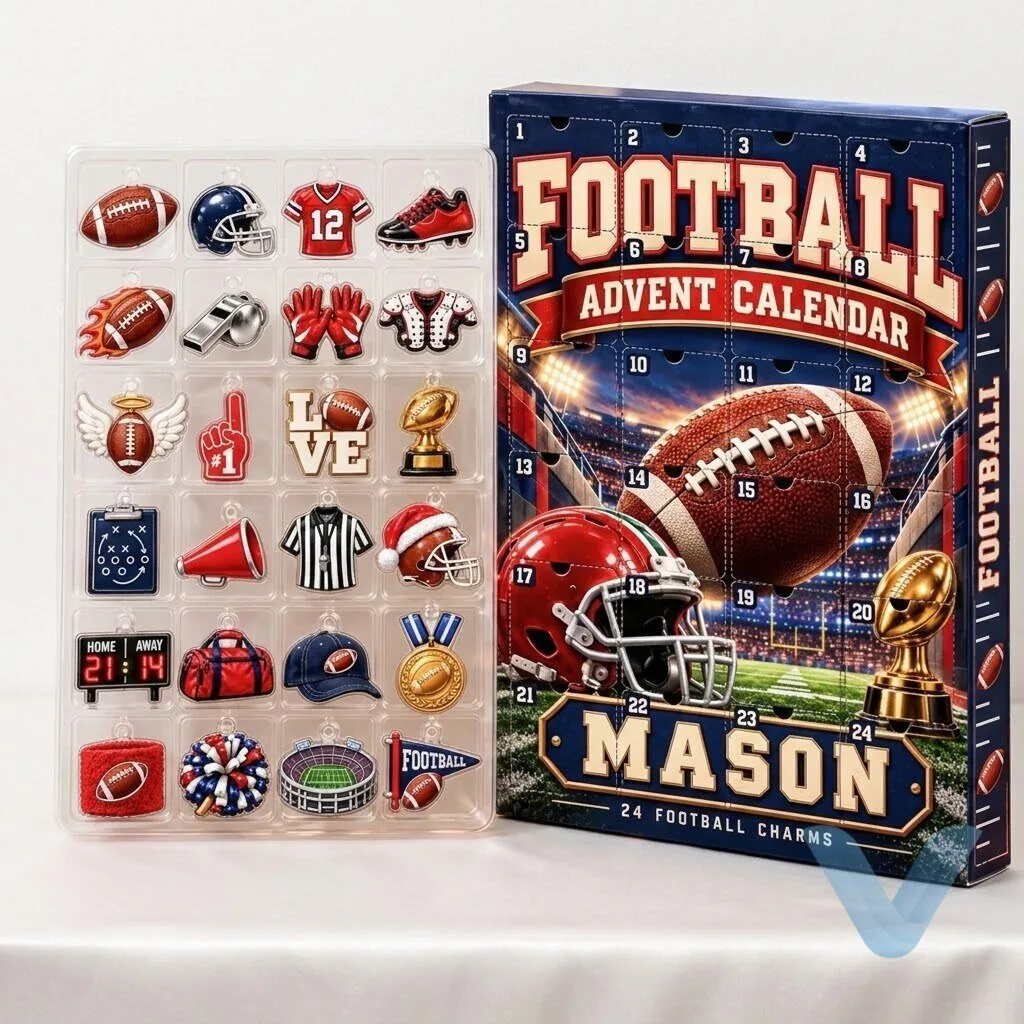 Custom Football Advent Calendar 2026, Personalized 24 Day Christmas Countdown, American Football Charms, Sports Fan Gift for Kids 6 Custom Football Advent Calendar 2026, Personalized 24 Day Christmas Countdown, American Football Charms, Sports Fan Gift for Kids