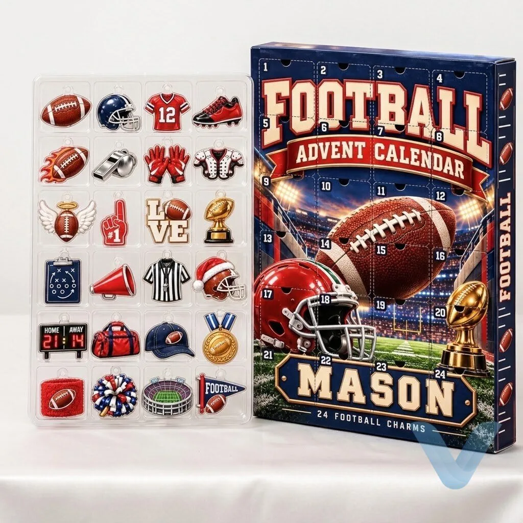 Custom Football Advent Calendar 2026, Personalized 24 Day Christmas Countdown, American Football Charms, Sports Fan Gift for Kids 7 Custom Football Advent Calendar 2026, Personalized 24 Day Christmas Countdown, American Football Charms, Sports Fan Gift for Kids
