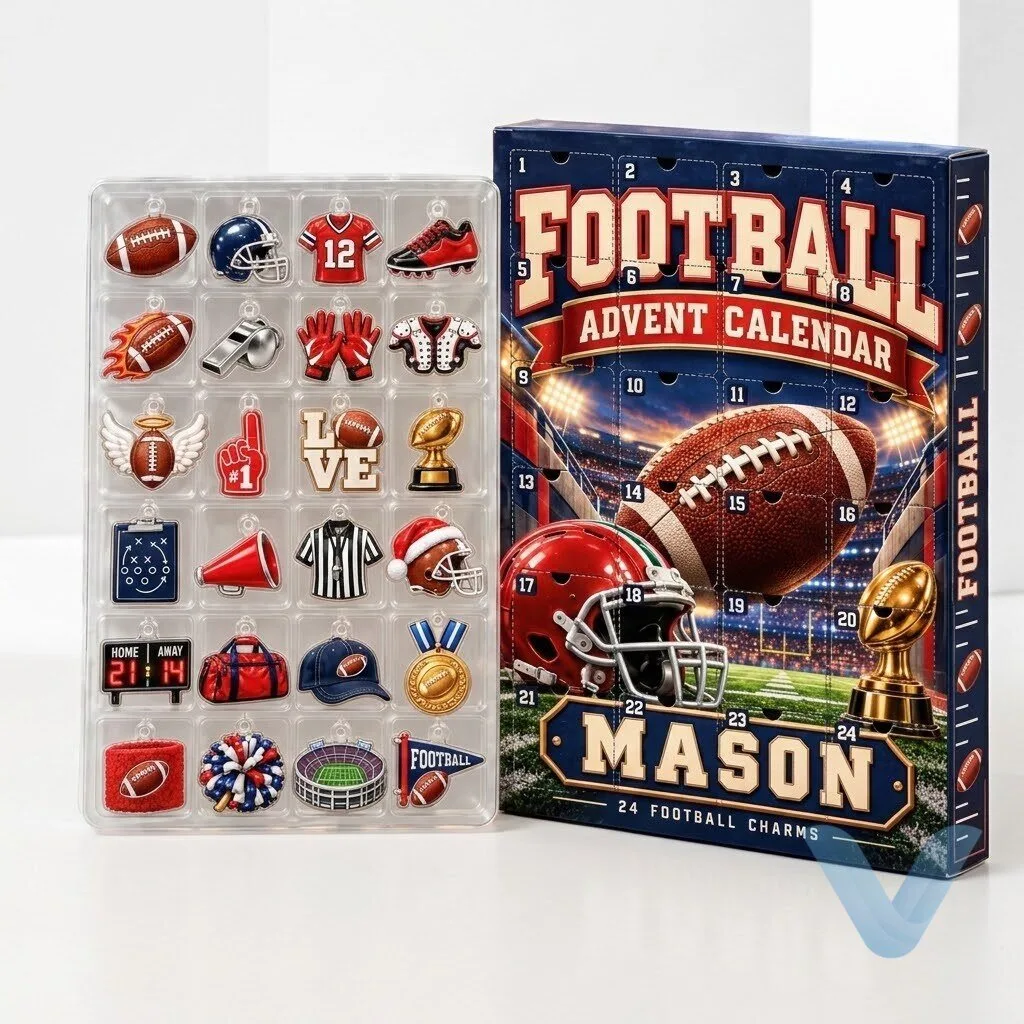 Custom Football Advent Calendar 2026, Personalized 24 Day Christmas Countdown, American Football Charms, Sports Fan Gift for Kids 8 Custom Football Advent Calendar 2026, Personalized 24 Day Christmas Countdown, American Football Charms, Sports Fan Gift for Kids