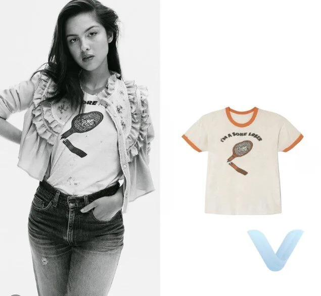 Olivia Rodrigo Vintage 70s I'm a Sore Loser T Shirt in White 10 Olivia Rodrigo Vintage 70s I