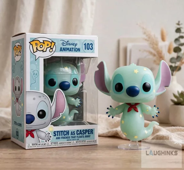 Disney Stitch As Casper Vinyl Figure Toy Model Collectible