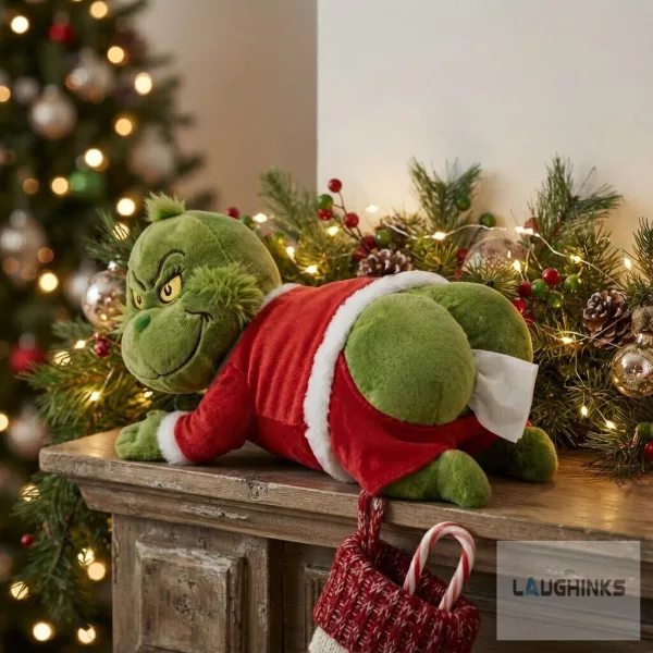 Grinch Tissue Box Cover Dispenser Christmas Holiday Decor