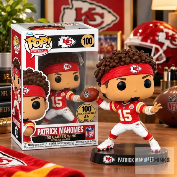 Patrick Mahomes Kansas City Chiefs NFL 100 Career Wins 2026 Figure