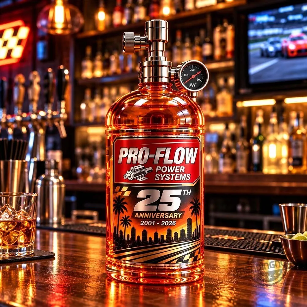 Pro-Flow Power Systems 25th Anniversary Kit Whiskey Bottle Decanter 2026 6 Pro-Flow Power Systems 25th Anniversary Kit Whiskey Bottle Decanter 2026