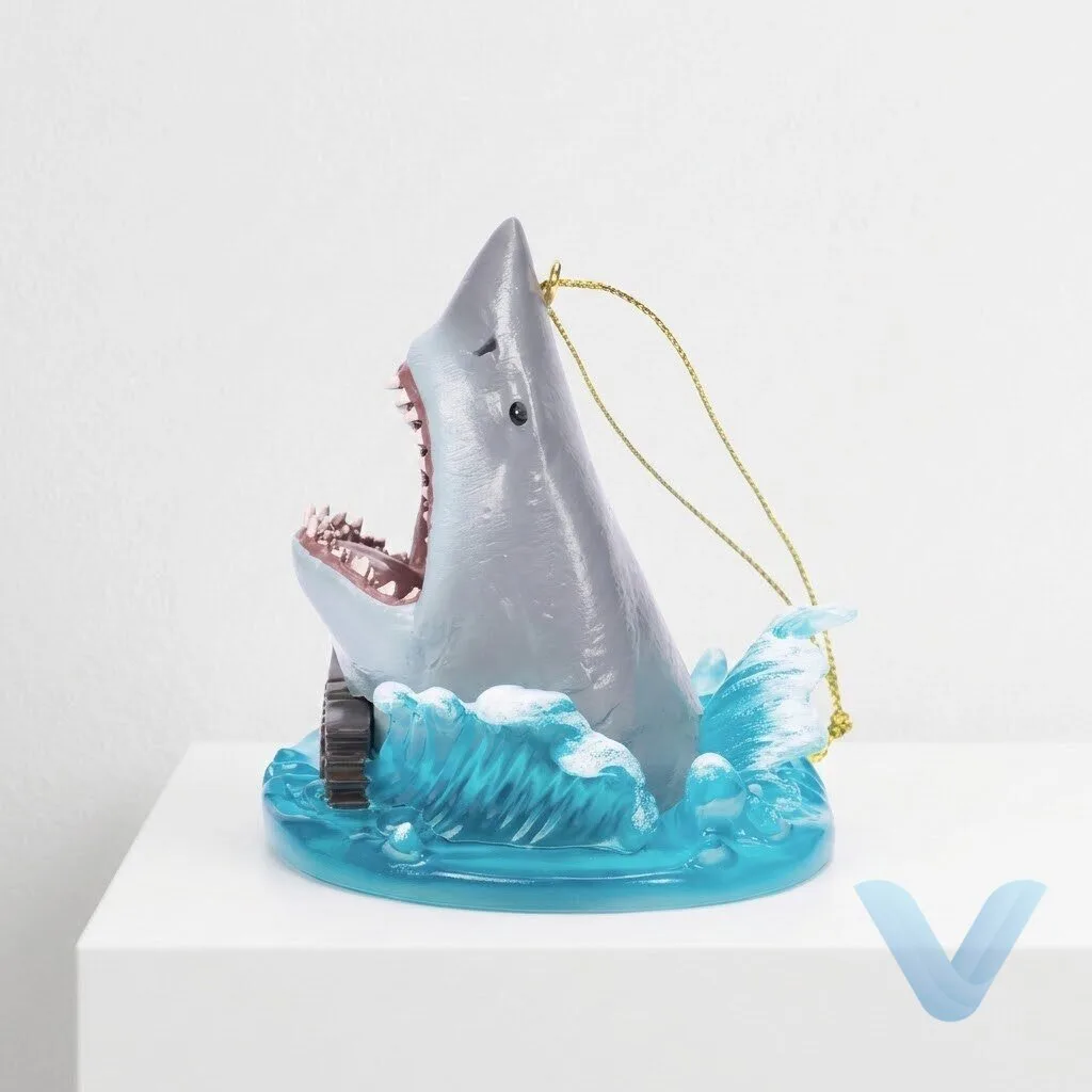 Universal Studios Jaws Great White Shark Ocean Wave Christmas Ornament 14 Universal Studios Jaws Great White Shark Ocean Wave Christmas Ornament