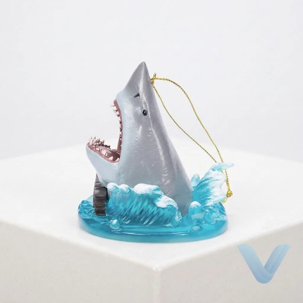 Universal Studios Jaws Great White Shark Ocean Wave Christmas Ornament 15 Universal Studios Jaws Great White Shark Ocean Wave Christmas Ornament