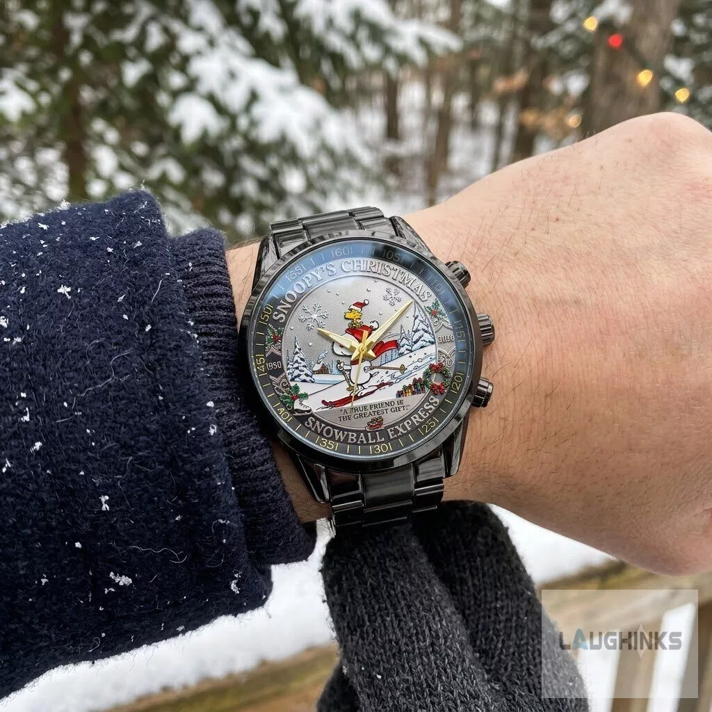 snoopy christmas 2026 commemorative stainless steel watch Snoopy Christmas 2026 Commemorative Stainless Steel Watch – image 2 of 3
