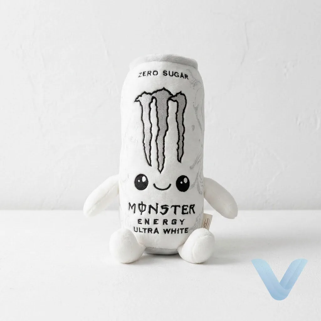White Monster Energy Drink Plush, Zero Sugar Can Stuffed Doll, Cute Soft Drink Plushie 1 White Monster Energy Drink Plush, Zero Sugar Can Stuffed Doll, Cute Soft Drink Plushie