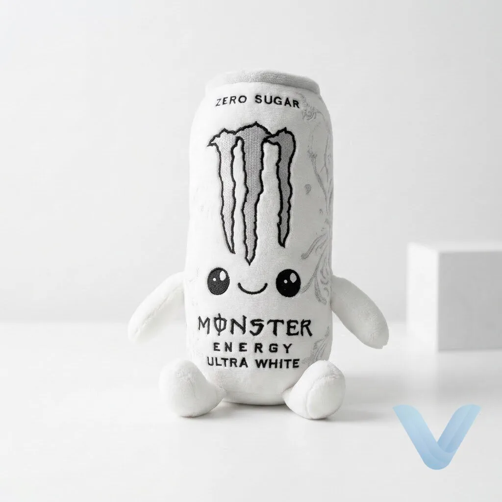 White Monster Energy Drink Plush, Zero Sugar Can Stuffed Doll, Cute Soft Drink Plushie 7 White Monster Energy Drink Plush, Zero Sugar Can Stuffed Doll, Cute Soft Drink Plushie