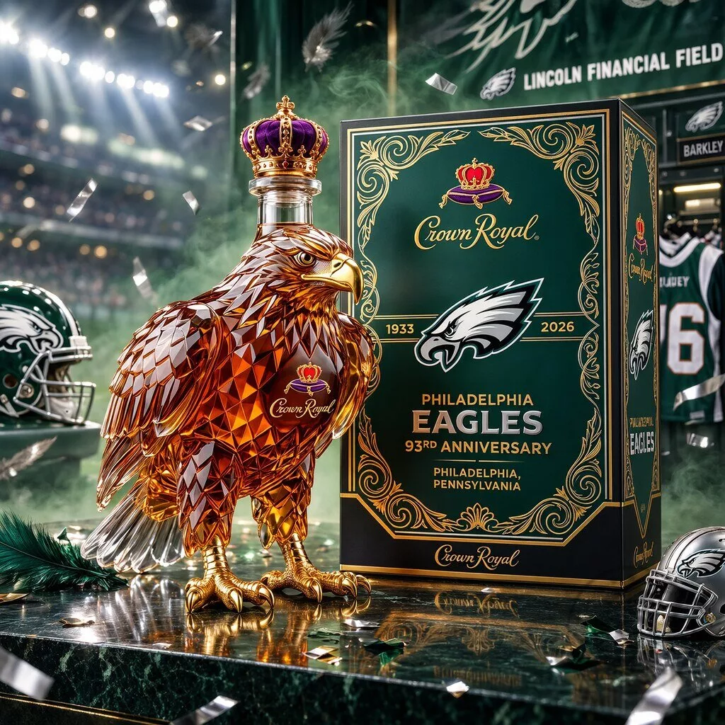Philadelphia Eagles NFL 93rd Anniversary (1933–2026) Bottle Decanter 2 Philadelphia Eagles NFL 93rd Anniversary (1933–2026) Bottle Decanter
