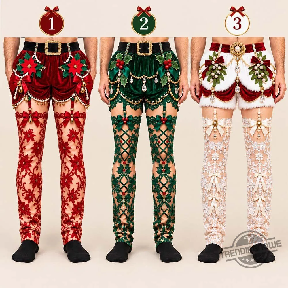 Jingledrop Christmas Velvet Shorts With Lace Garter 3d Printed Illusion Sweatpants 11 Jingledrop Christmas Velvet Shorts With Lace Garter 3d Printed Illusion Sweatpants