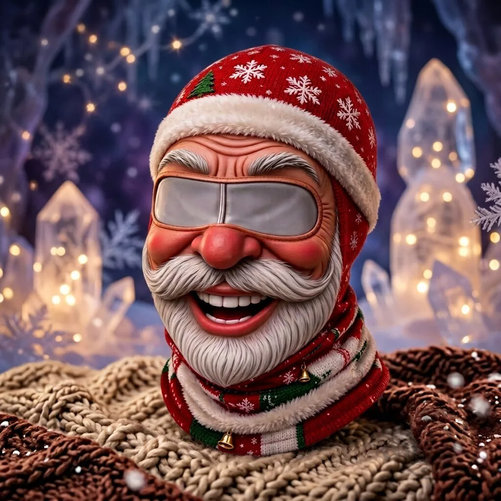 Santa Christmas 3D-Look Printed Balaclava Mask 3 Santa Christmas 3D-Look Printed Balaclava Mask