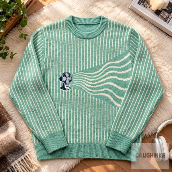 Ugly Electric Desk Fan Graphic Knit Pullover Sweater