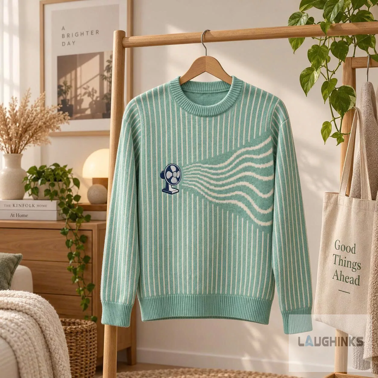 ugly electric desk fan graphic knit pullover sweater Ugly Electric Desk Fan Graphic Knit Pullover Sweater – image 2 of 6
