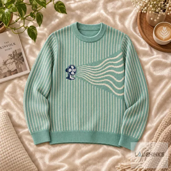 Ugly Electric Desk Fan Graphic Knit Pullover Sweater 2 Ugly Electric Desk Fan Graphic Knit Pullover Sweater
