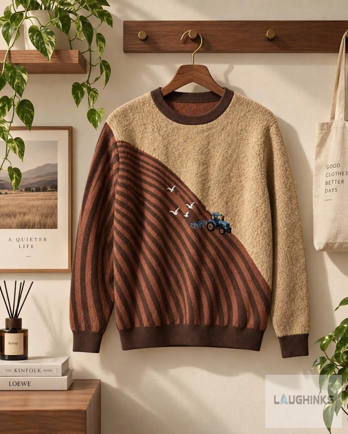 Ugly Farm Tractor Graphic Knit Pullover Sweater 5 Ugly Electric Desk Fan Graphic Knit Pullover Sweater