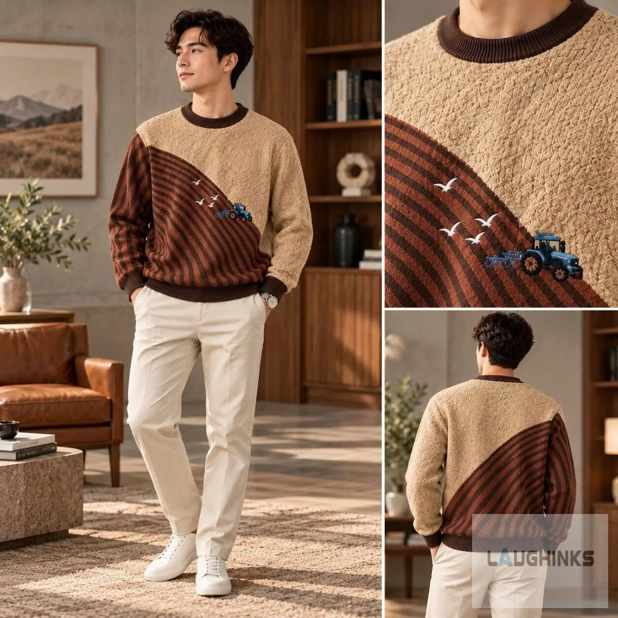 Ugly Farm Tractor Graphic Knit Pullover Sweater 7 Ugly Electric Desk Fan Graphic Knit Pullover Sweater