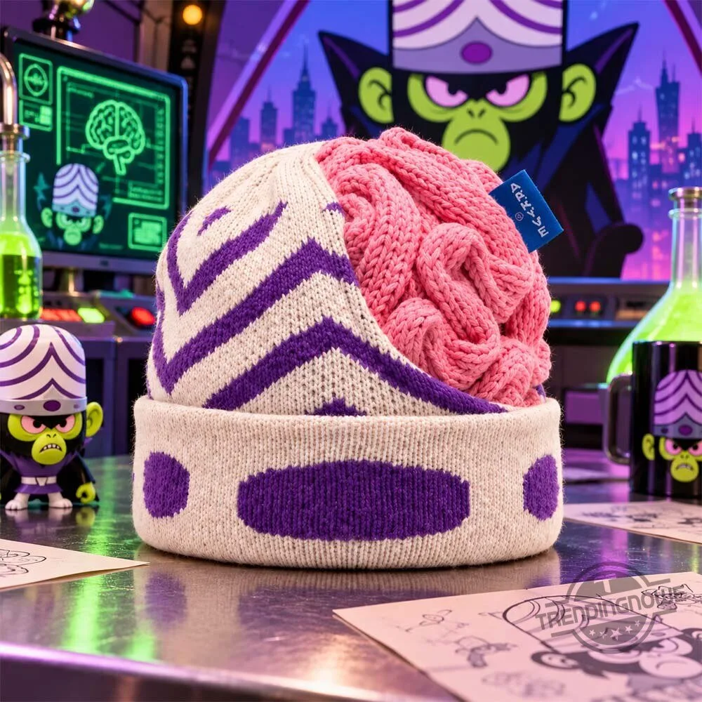 Powerpuff Girls Mojo Jojo Brain Arkyve Crochet Beanie Hat Cap 6 Powerpuff Girls Mojo Jojo Brain Arkyve Crochet Beanie Hat Cap