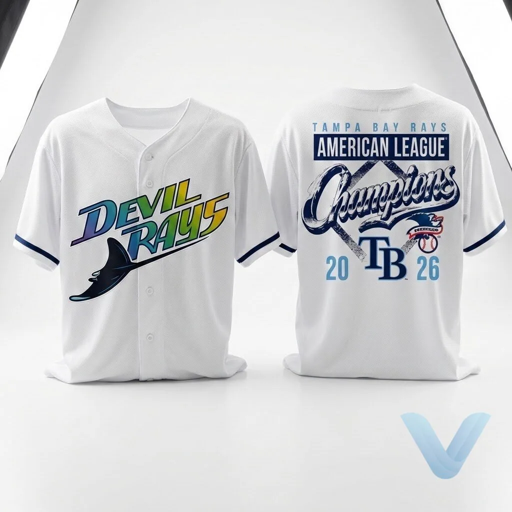 Tampa Bay Rays 2026 American League Champions Devil Rays Baseball Jersey 7 Tampa Bay Rays 2026 American League Champions Devil Rays Baseball Jersey