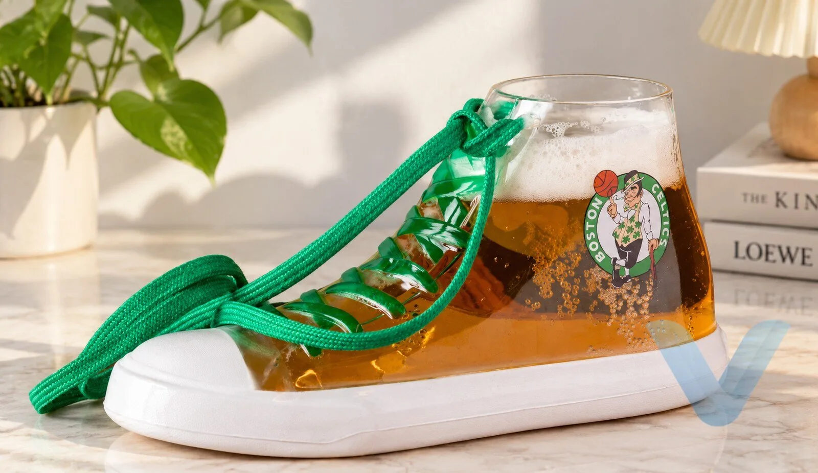 Boston Celtics sneaker-shaped beer cup TD Garden 3 Boston Celtics sneaker-shaped beer cup TD Garden