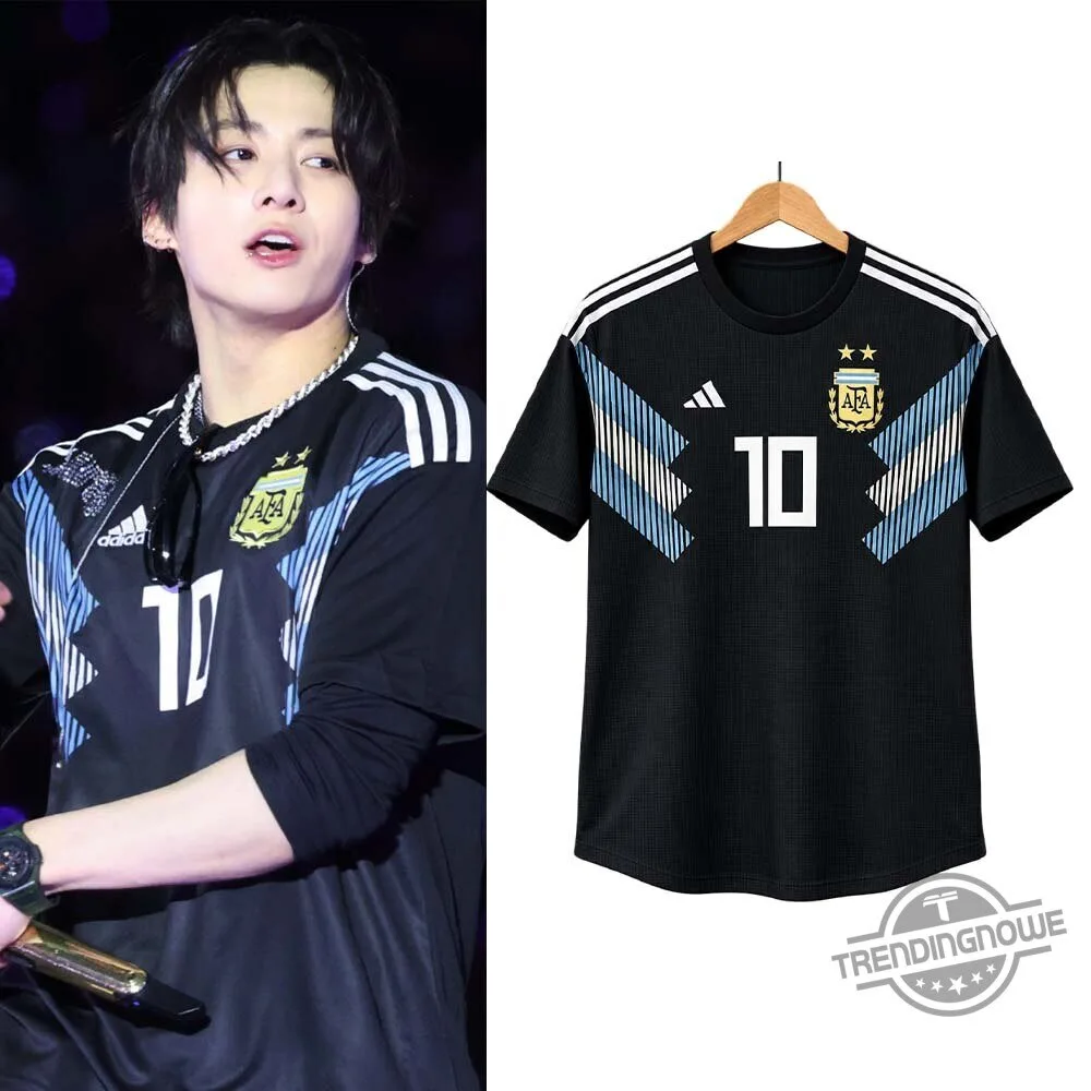 Jungkook Arirang Buenos Aires Argentina Lionel Messi 2018 World Cup Away Jersey Shirt