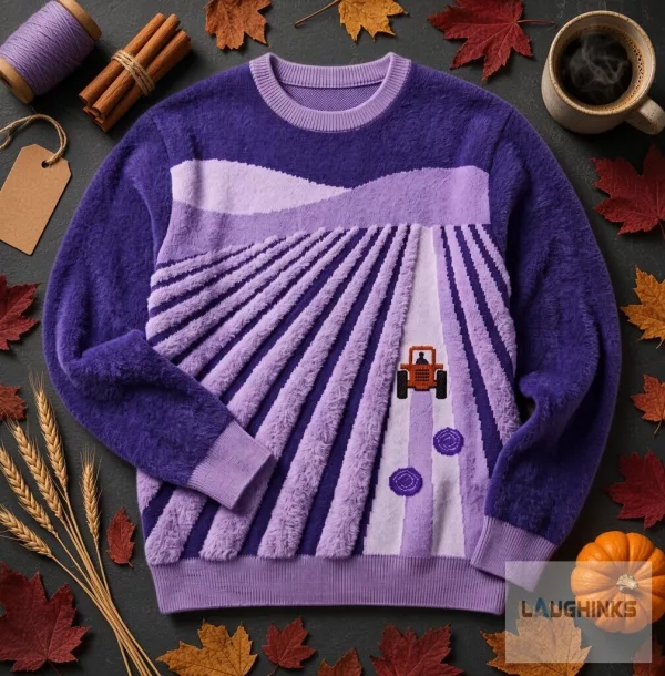 Ugly Farm Tractor Field Graphic Knit Pullover Sweater