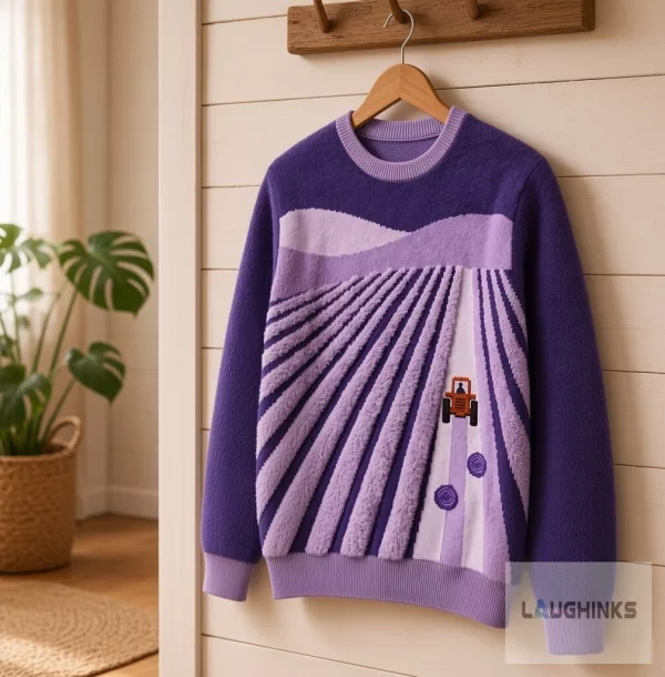 Ugly Farm Tractor Field Graphic Knit Pullover Sweater