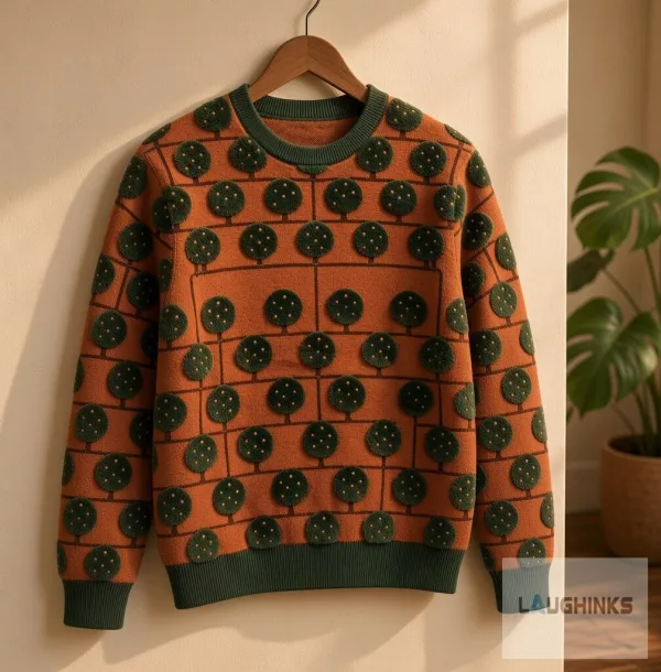 Ugly Coffee Tree Farm Graphic Knit Pullover Sweater