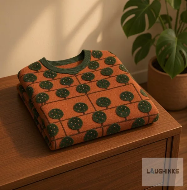Ugly Coffee Tree Farm Graphic Knit Pullover Sweater